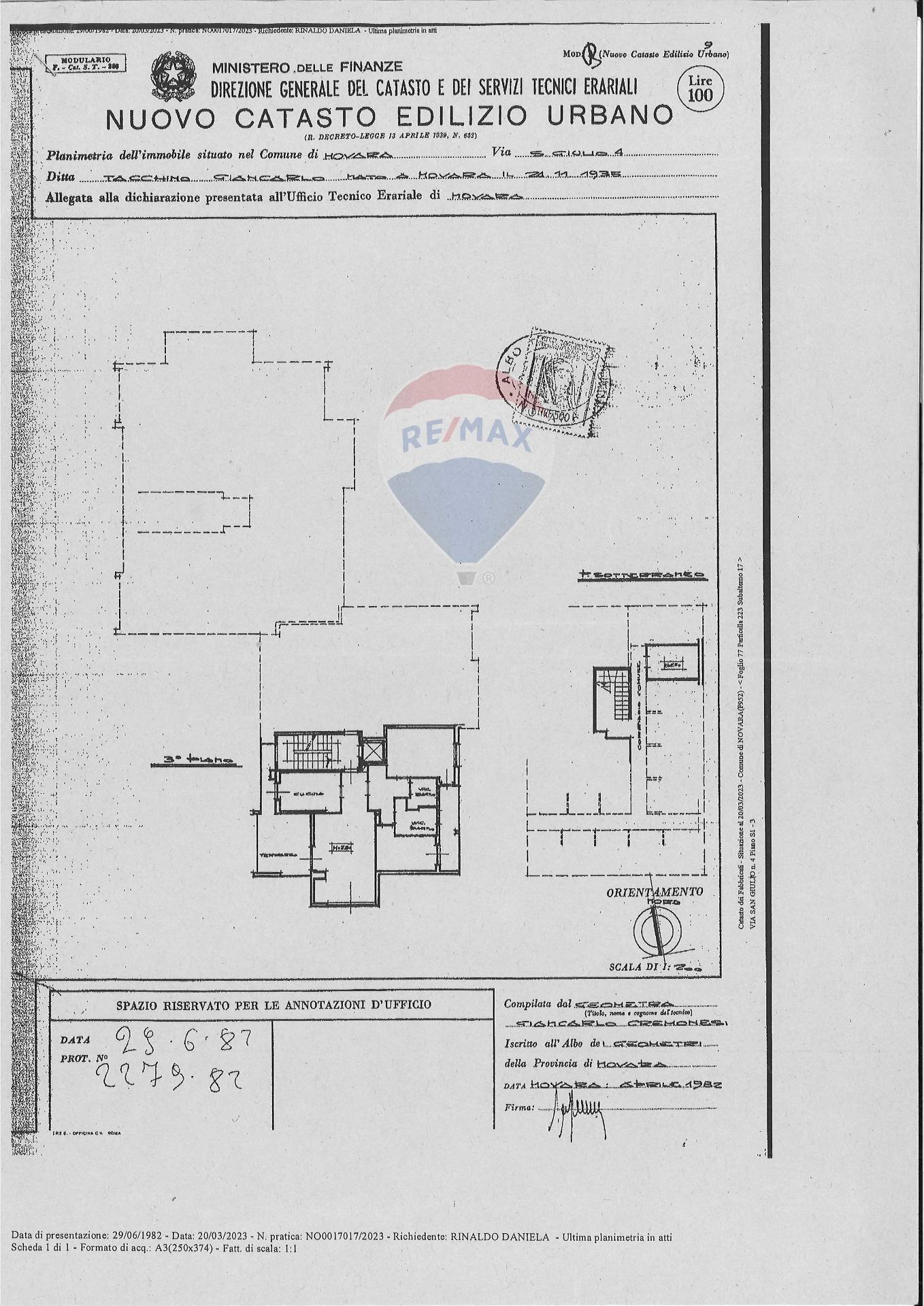 planimetria appartamento e box - Appartamento via San Giulio
 
4, Novara - planimetria 1