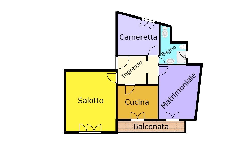 Three-room apartment piazza del Monastero, 2, Genova (neighborhood Sampierdarena) - floor plans 1