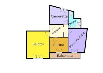 Planimetria - Three-room apartment piazza del Monastero, 2, Genova (neighborhood Sampierdarena) - photo 9