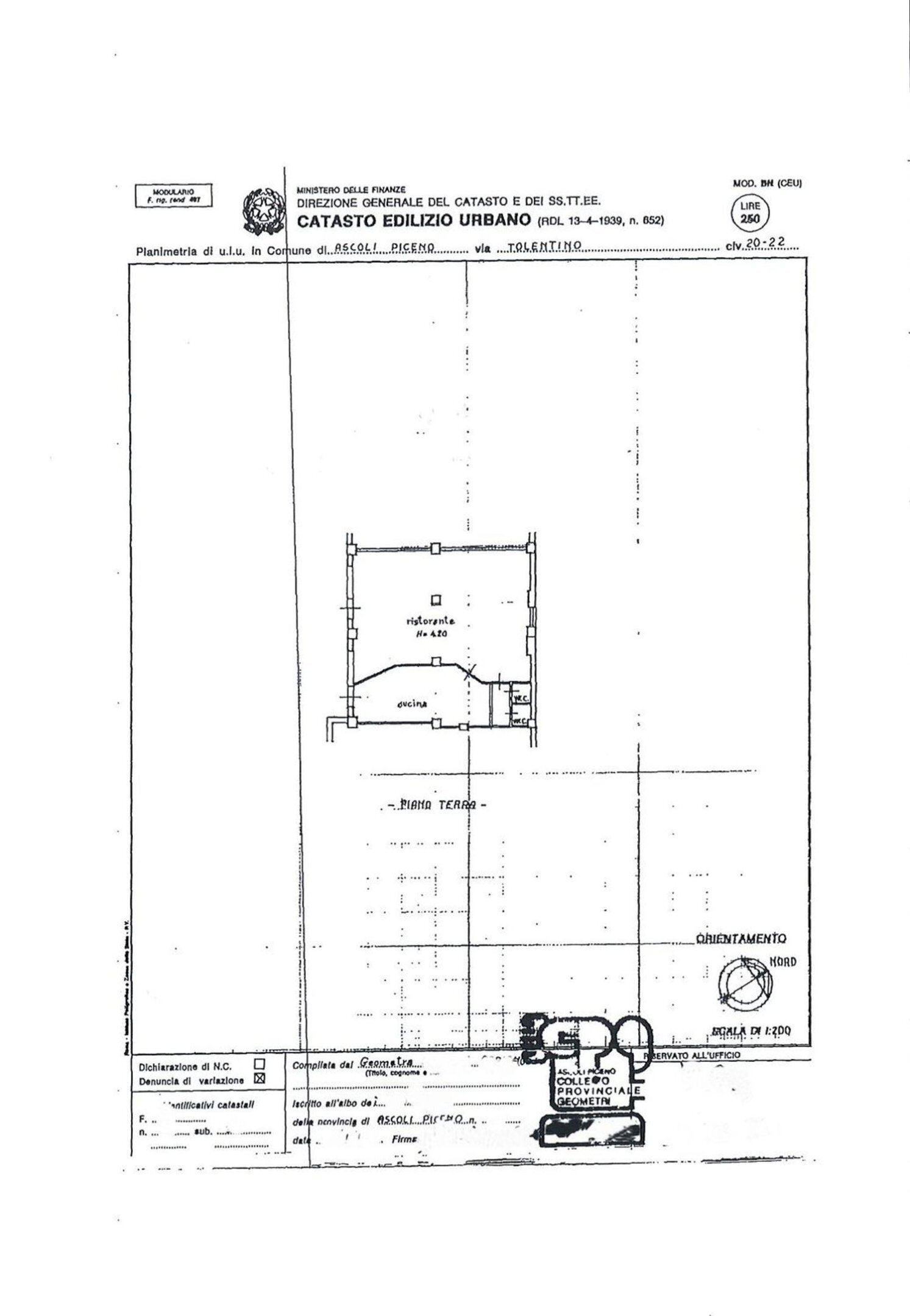 planimetria - Locale Commerciale 20, Ascoli Piceno - planimetria 1