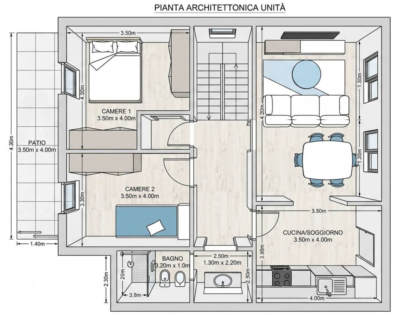 Trilocale via Po, Bellaria-Igea Marina - planimetria 1
