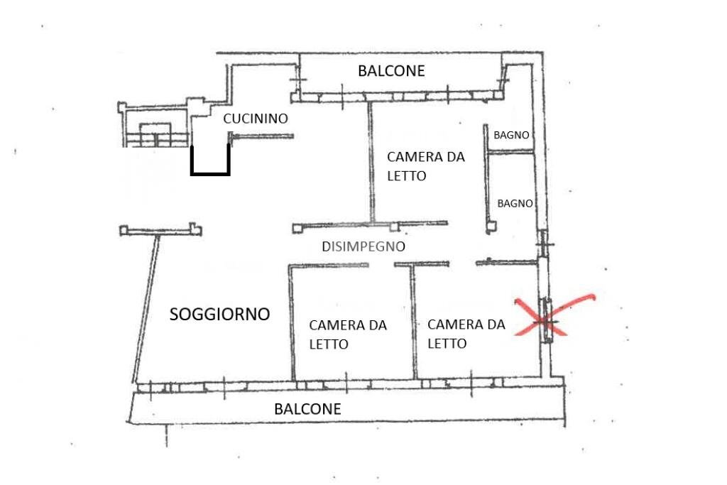 Appartamento Via Cesare Battisti, Bagnolo Piemonte - planimetria 1