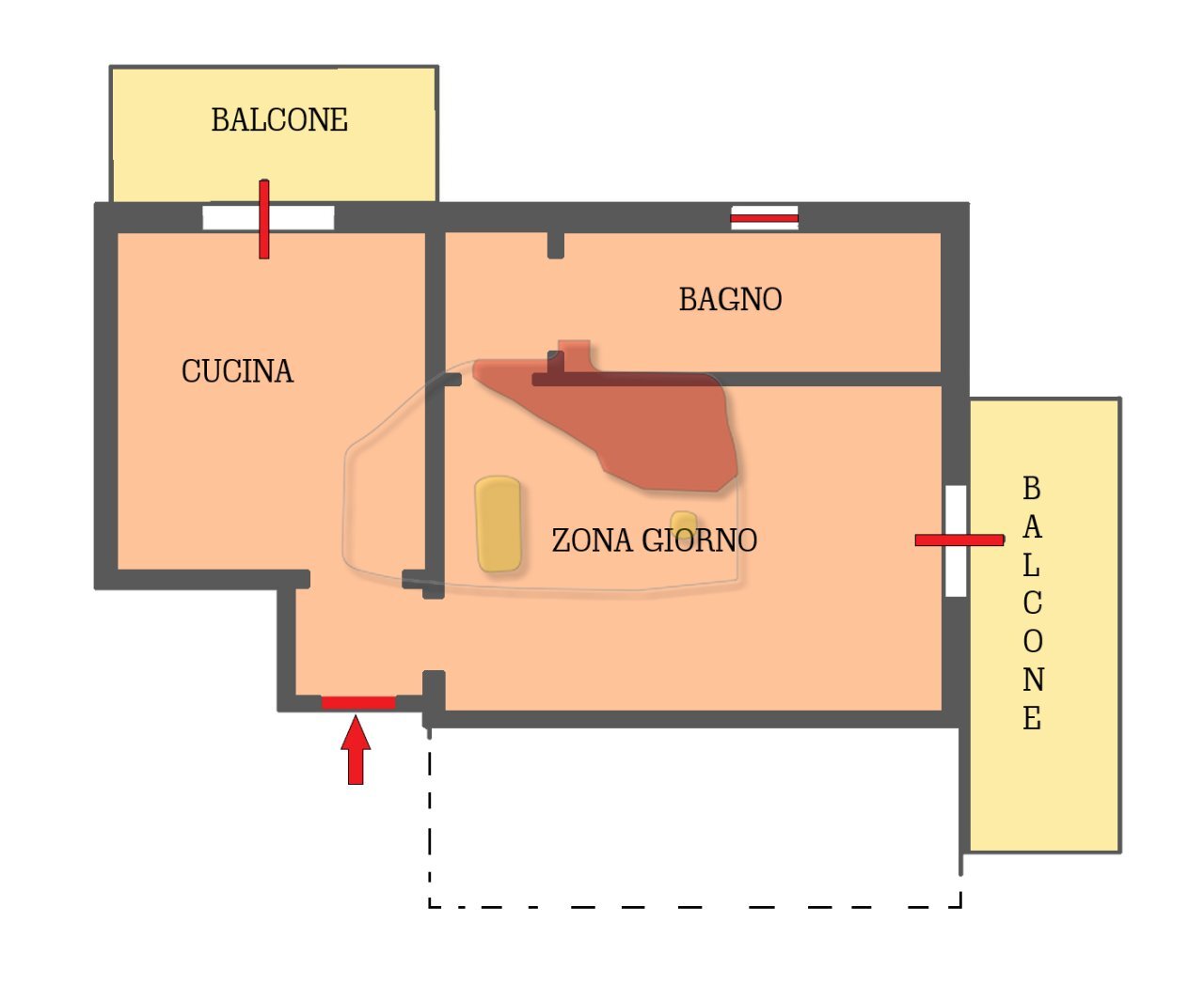 planimetria - Monolocale Strada Solaro 121, Sanremo - planimetria 1
