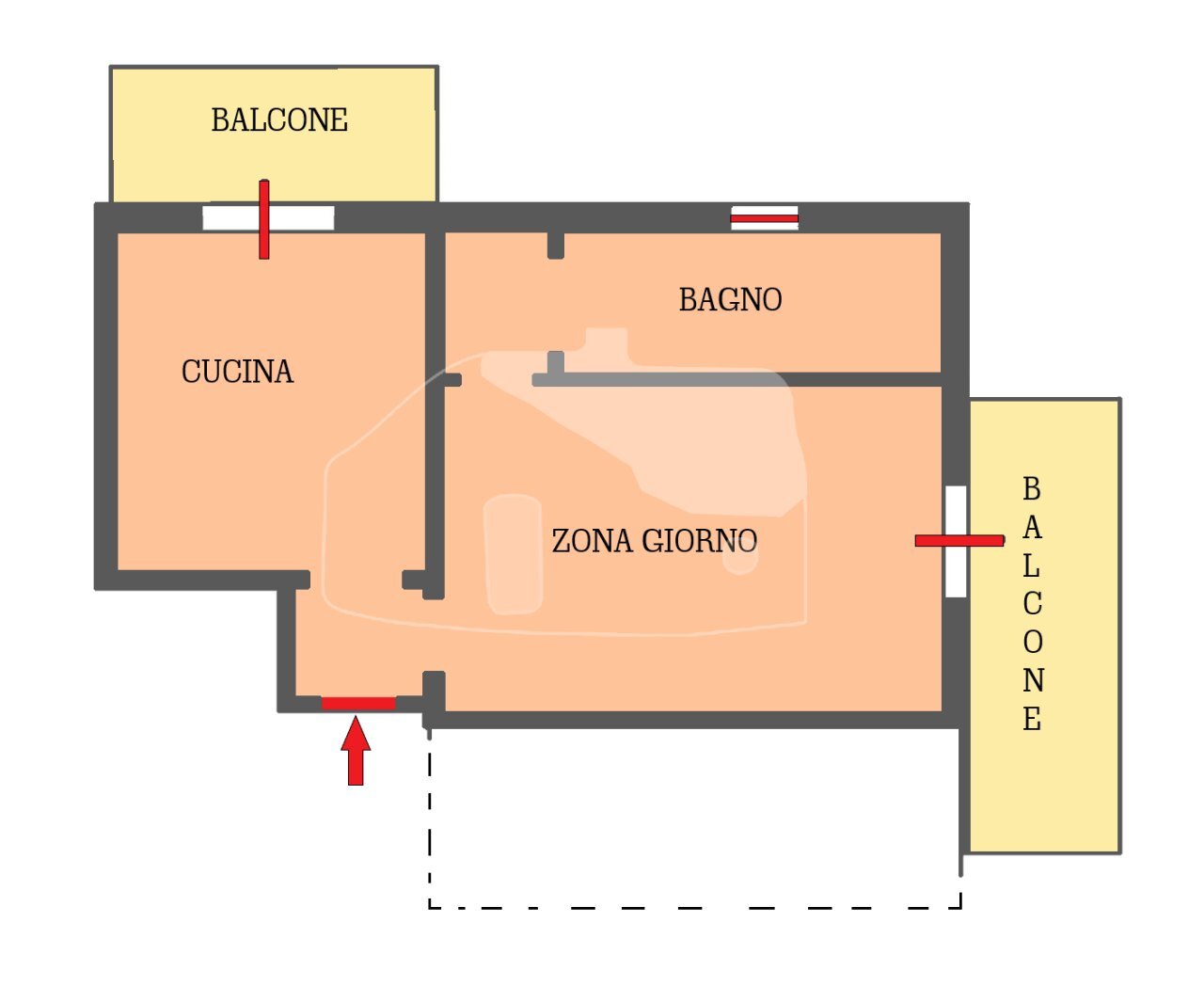 PLANIMETRIA - Monolocale Strada Solaro 121, Sanremo - planimetria 1