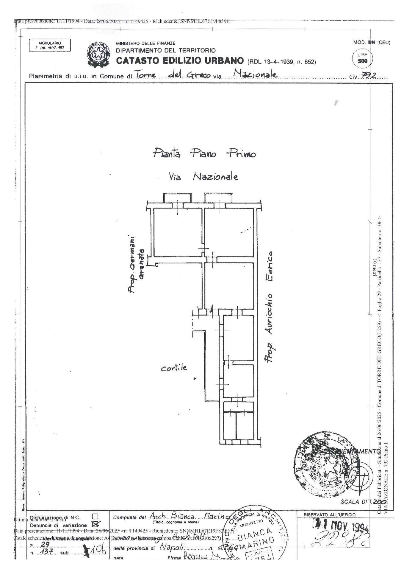 Foto 15 - Quadrilocale Via Nazionale, Torre del Greco - planimetria 1