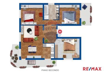 Pianta 3D - Trilocale Costa Volpino - foto 5