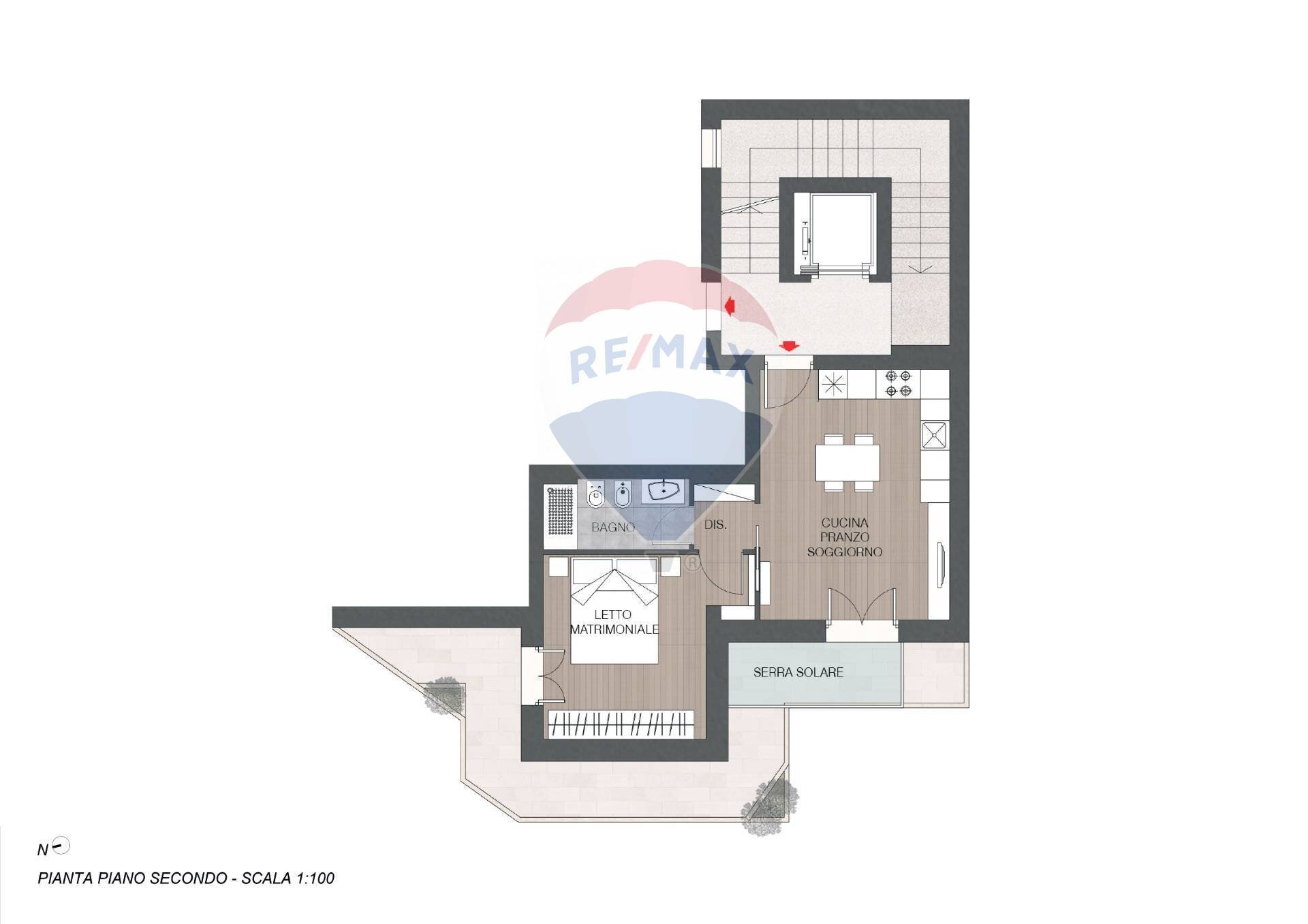 Pianta 2D - Bilocale Via di Torre a mare Mazzini Giuseppe
 
30, Bari - planimetria 1