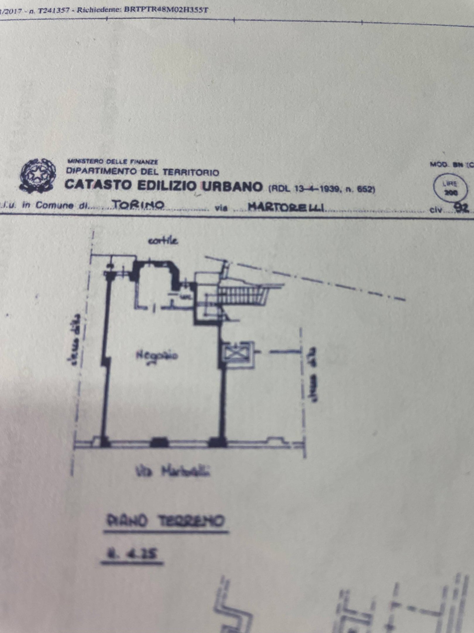 Shop via Renato Martorelli, 92, Torino (neighborhood Rebaudengo) - floor plans 1