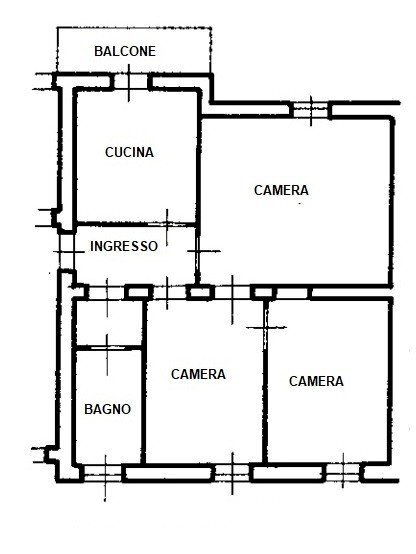 Quadrilocale corso Annibale Santorre di Santarosa, 38, Cuneo (zona Centro) - planimetria 1