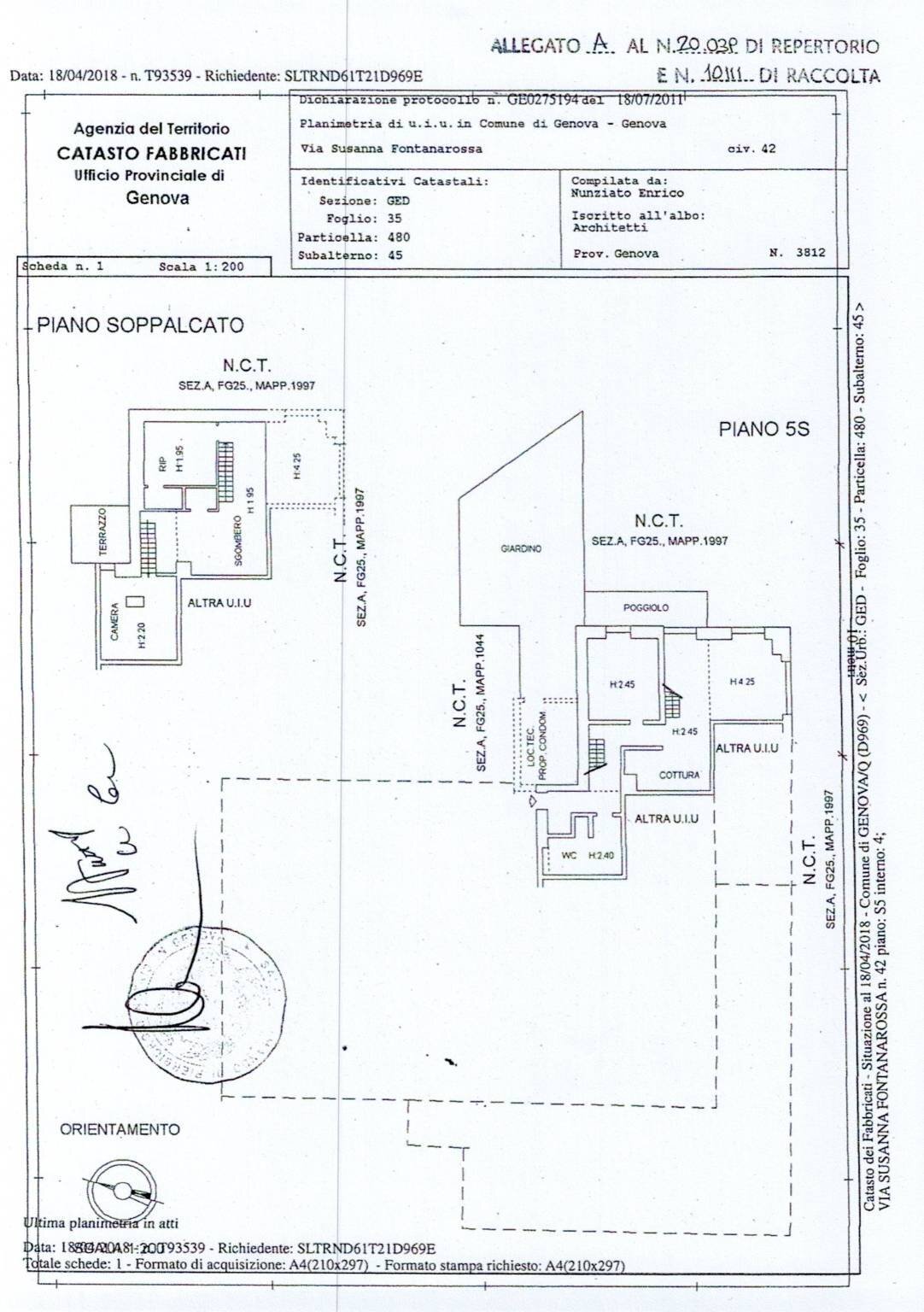 Four-room apartment Genova (neighborhood Marassi) - floor plans 1