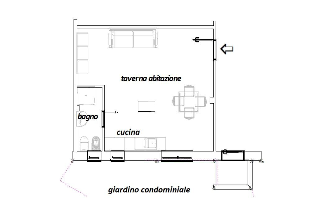 Monolocale Ottava strada, Peschiera Borromeo - planimetria 1