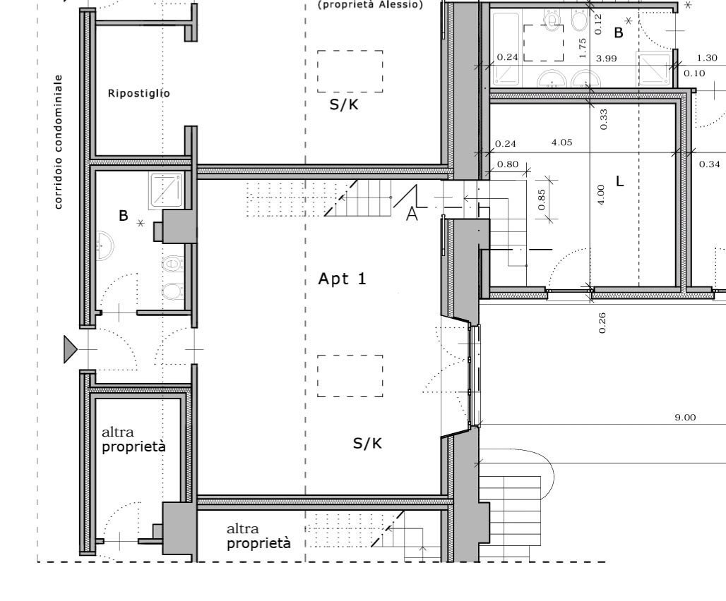 Trilocale strada dei Tetti Bertoglio, 92, Torino - planimetria 1