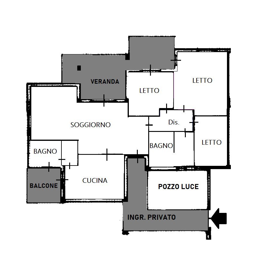 planimetria - Appartamento Via Ludovico Ariosto, Monopoli - planimetria 1