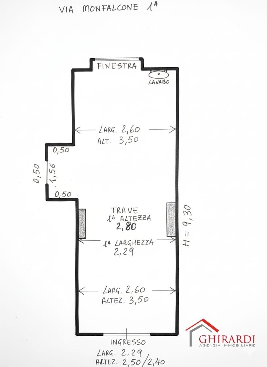 PLAN CON MISURE.jpeg - Box VIA MONFALCONE  1A, Genova (neighborhood Sestri Ponente) - floor plans 1
