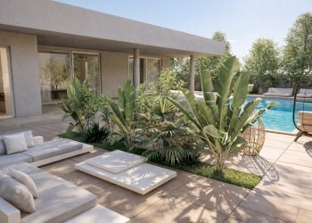 Spazio esterno moderno con piscina.png - Villa Via Rodi Garganico 2, Lecce - photo 2