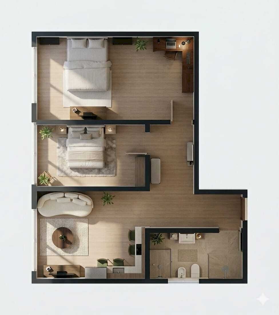 PLN LESMO TRILO.jpeg - Trilocale Via Vincenzo Monti 26, Lesmo - planimetria 1