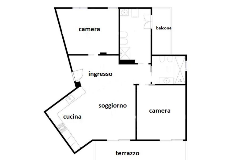 Trilocale Viale Carducci, Sanremo - planimetria 1