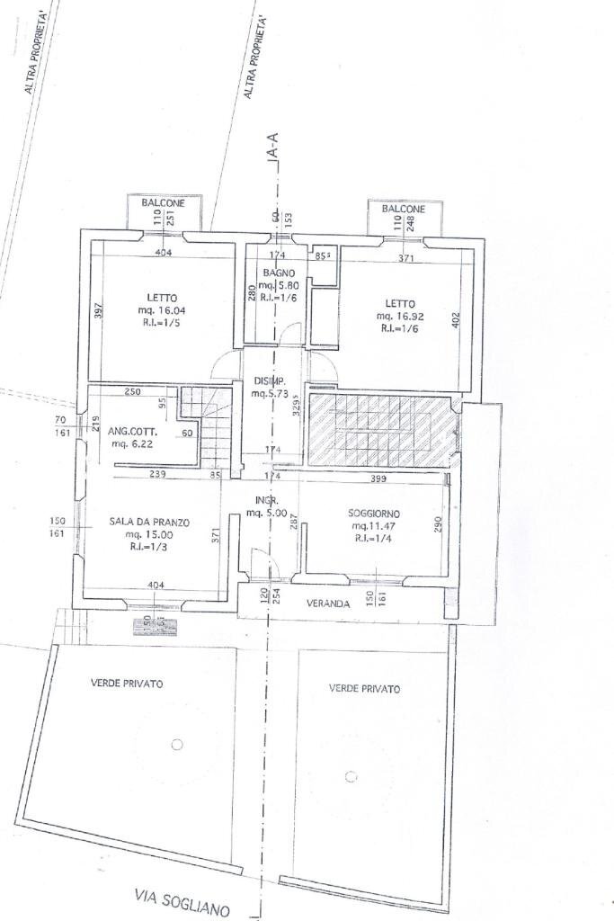 Porzione di casa Via Sogliano, Savignano sul Rubicone - planimetria 1