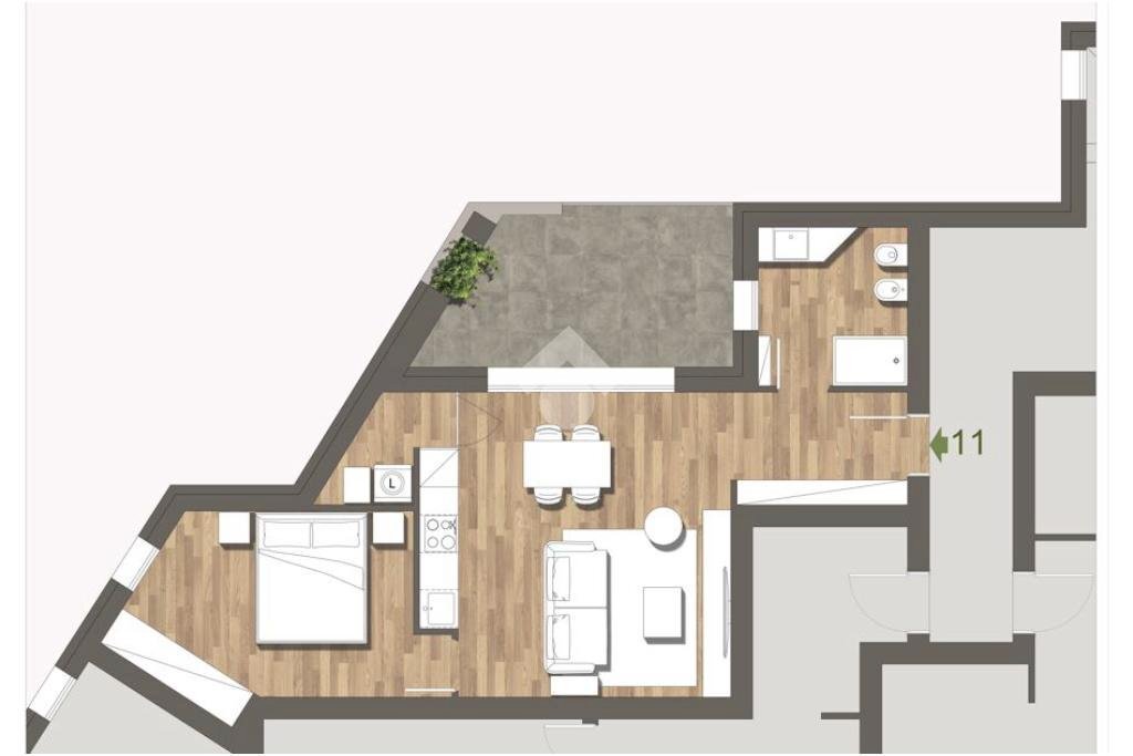 Bilocale Via Papa Giovanni XXIII, Sorbolo Mezzani - planimetria 1