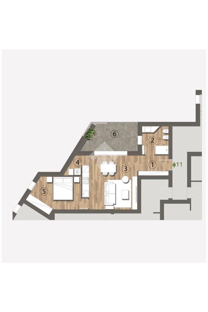 Bilocale Piazzale Libertà, Sorbolo Mezzani - planimetria 1