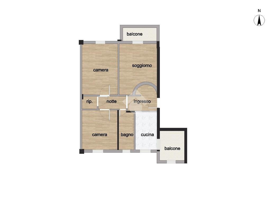 Trilocale Via Luigi Chiarelli, Milano (zona Gallaratese) - planimetria 1