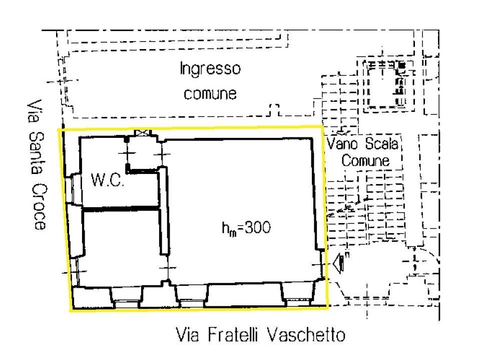 Bilocale via Santa Croce, 8, Cuneo (zona Centro) - planimetria 1
