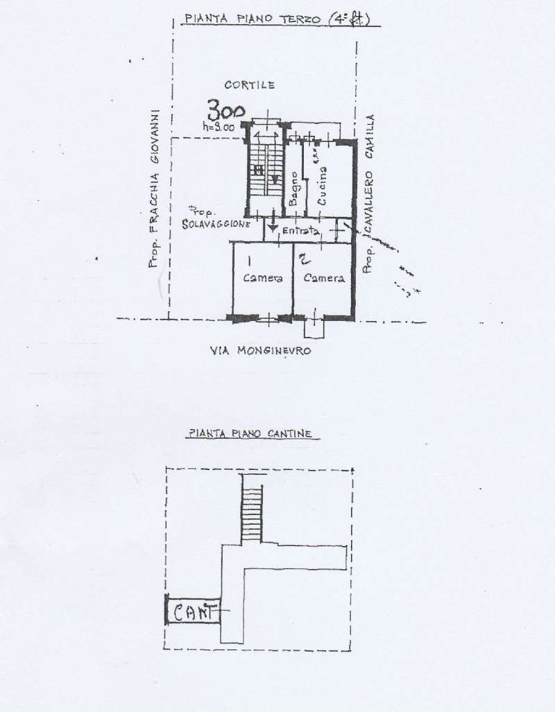 planimetria - Trilocale via Monginevro, 161 bis, Torino (zona Pozzo Strada) - planimetria 1