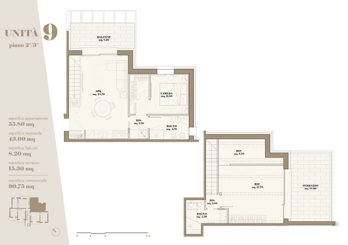UNITA 9.png - Trilocale Via Palmiro Togliatti 75, Santarcangelo di Romagna - planimetria 1