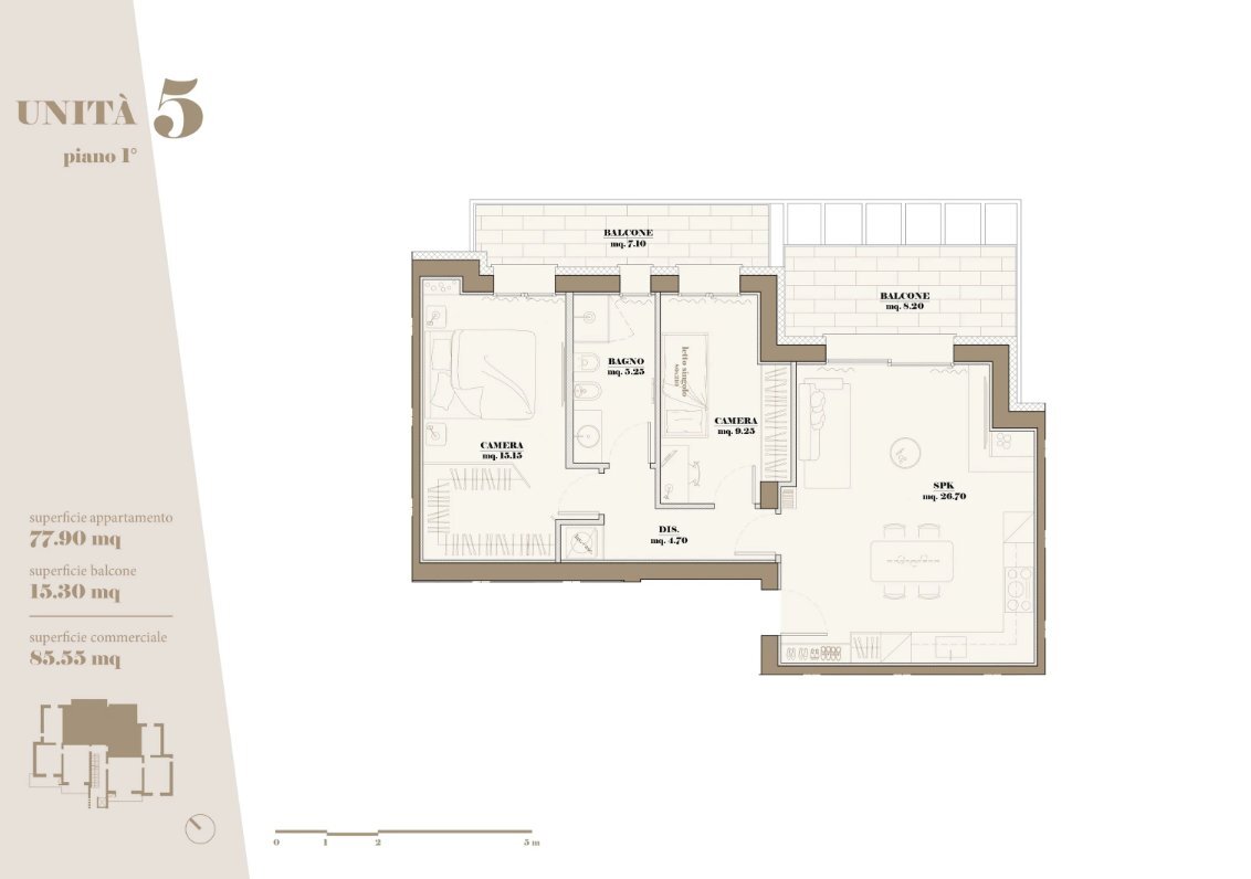 UNITA 5.png - Trilocale Via Palmiro Togliatti 75, Santarcangelo di Romagna - planimetria 1