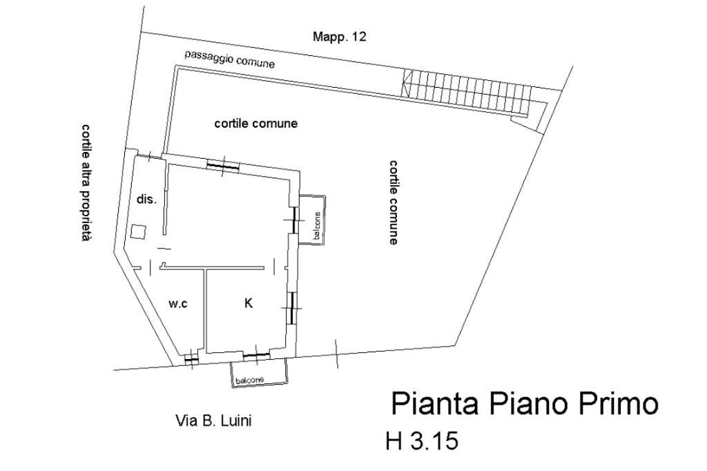 One-room apartment Via Bernardino Luini, Garbagnate Milanese - floor plans 1