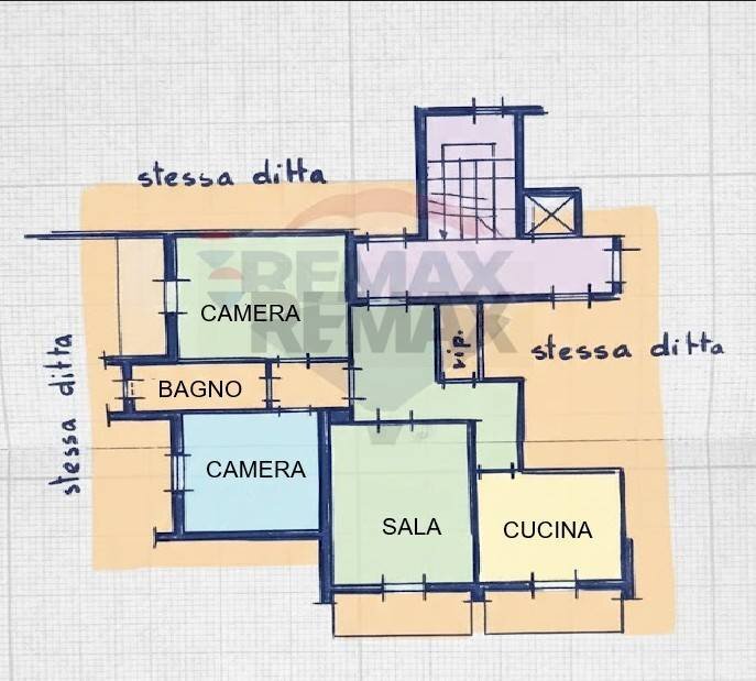 Pianta 2D - Trilocale Via Papa Giovanni XXIII
 
38, Trani - planimetria 1