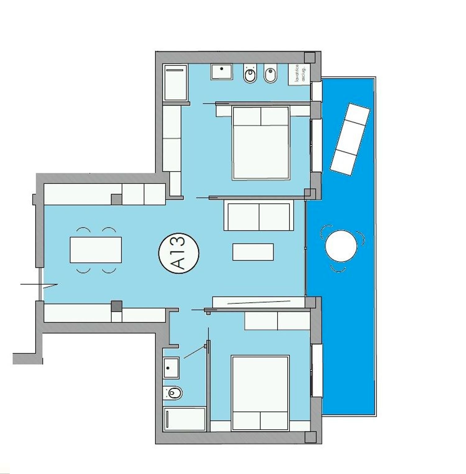 planimetria - Trilocale delle Nazioni
 
51, San Bartolomeo al Mare - planimetria 1