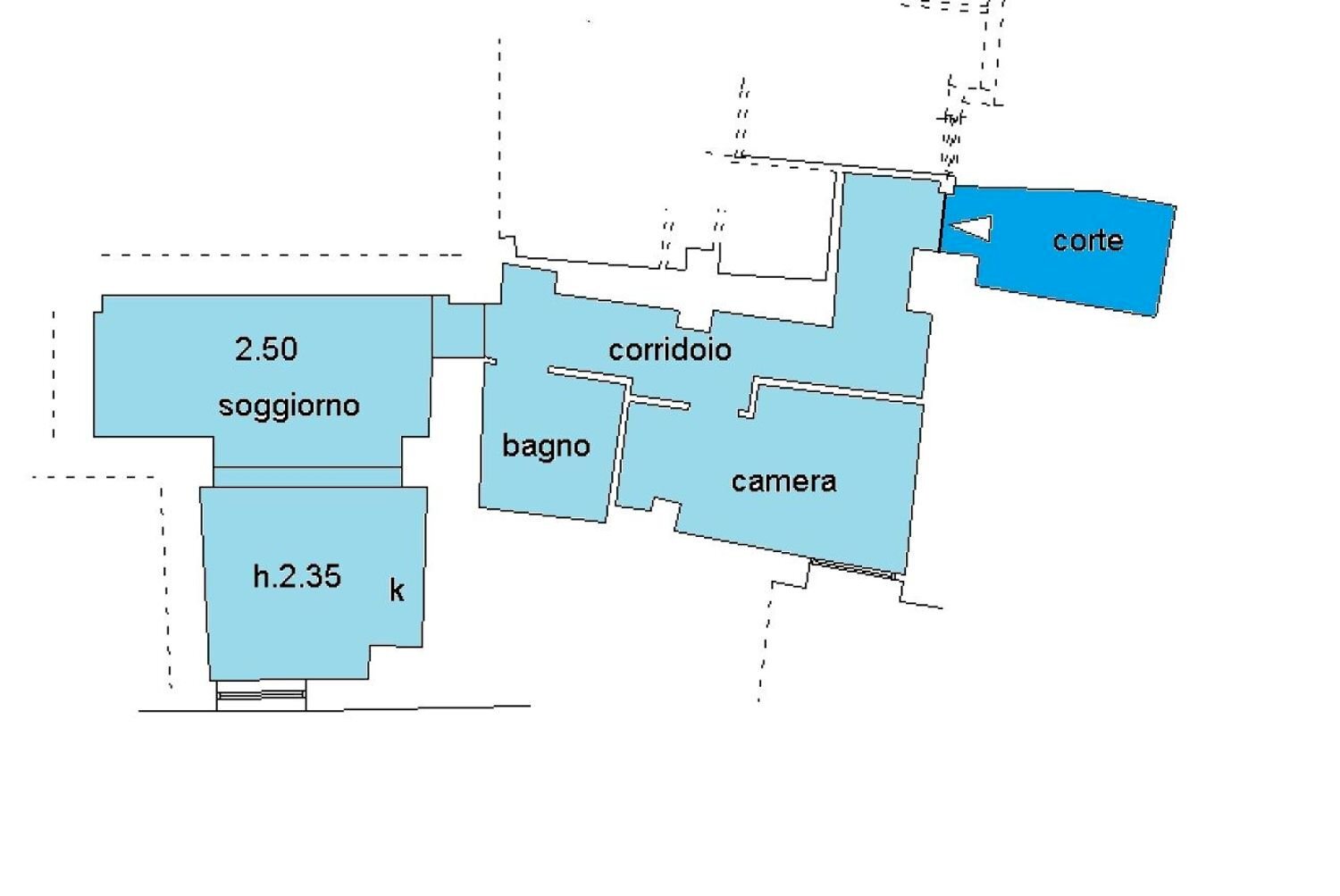 planimetria - Trilocale Piazza, Andora - planimetria 1
