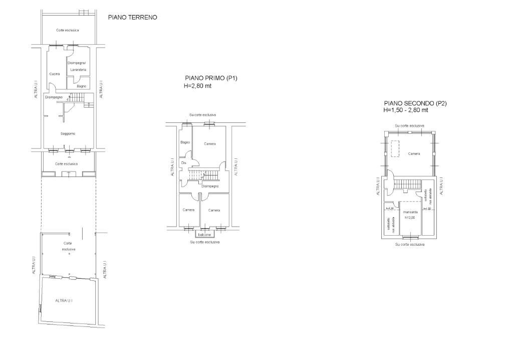Semi-detached house Tetti corniglia, Marentino - floor plans 1