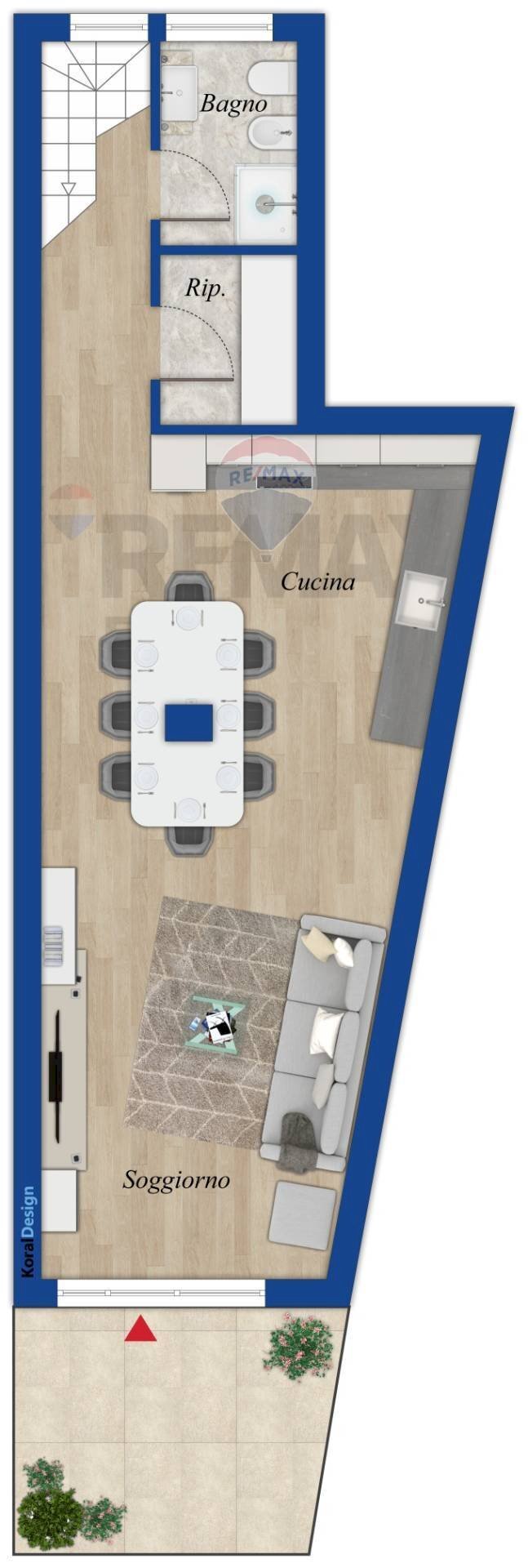 Pianta 2D - Three-room apartment Via Garibaldi
 
100, Montelibretti - floor plans 1