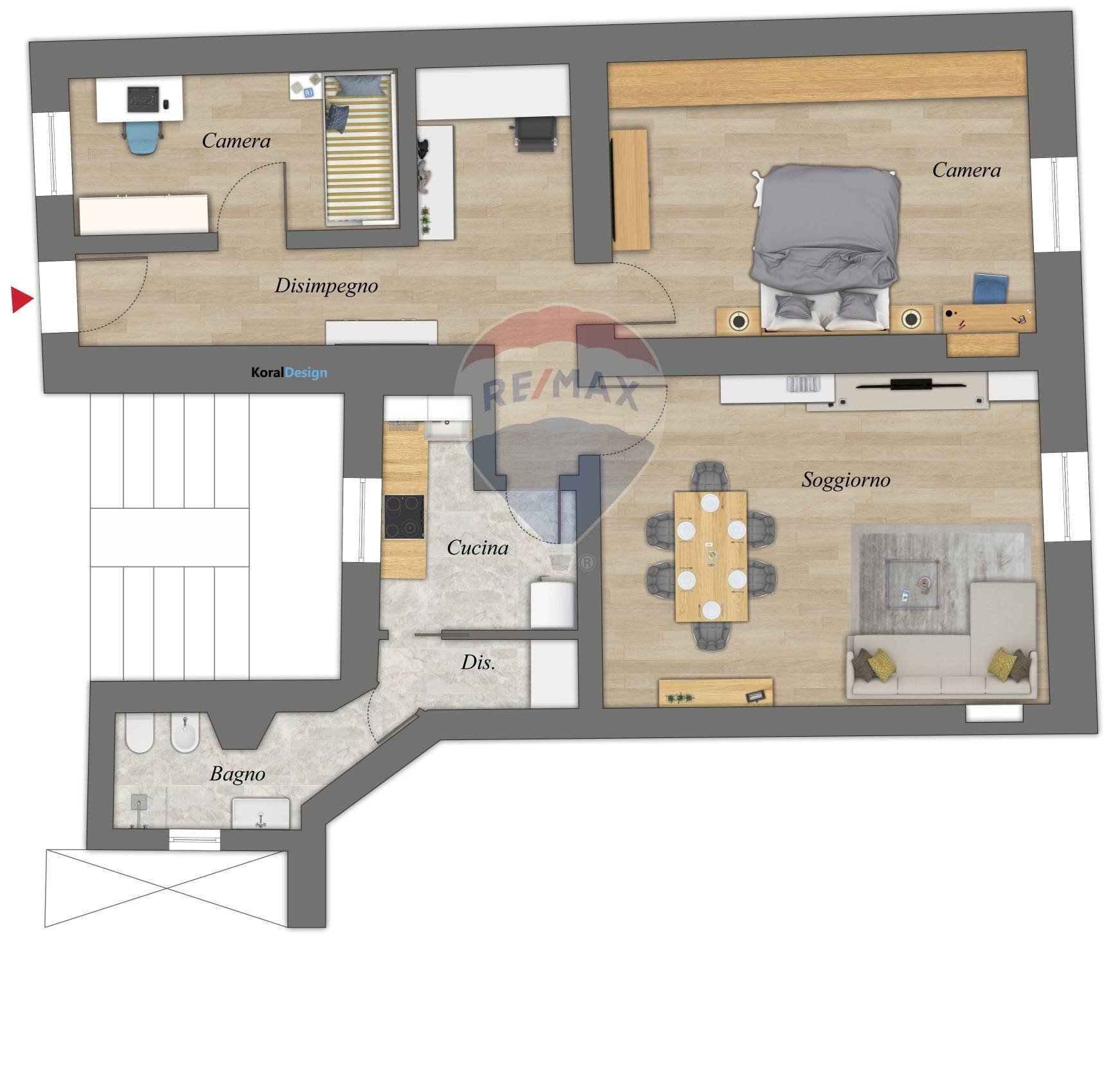 Pianta 2D - Trilocale Borgo Venti Marzo
 
1, Parma - planimetria 1