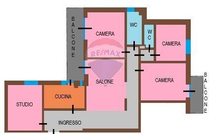 Pianta 2D - Appartamento Via Pietro Castellino
 
115, Napoli - planimetria 1