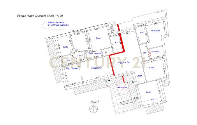 planimetria la spina 2p.png - Appartamento Via Sabato Martelli Castaldi, Catania - foto 3
