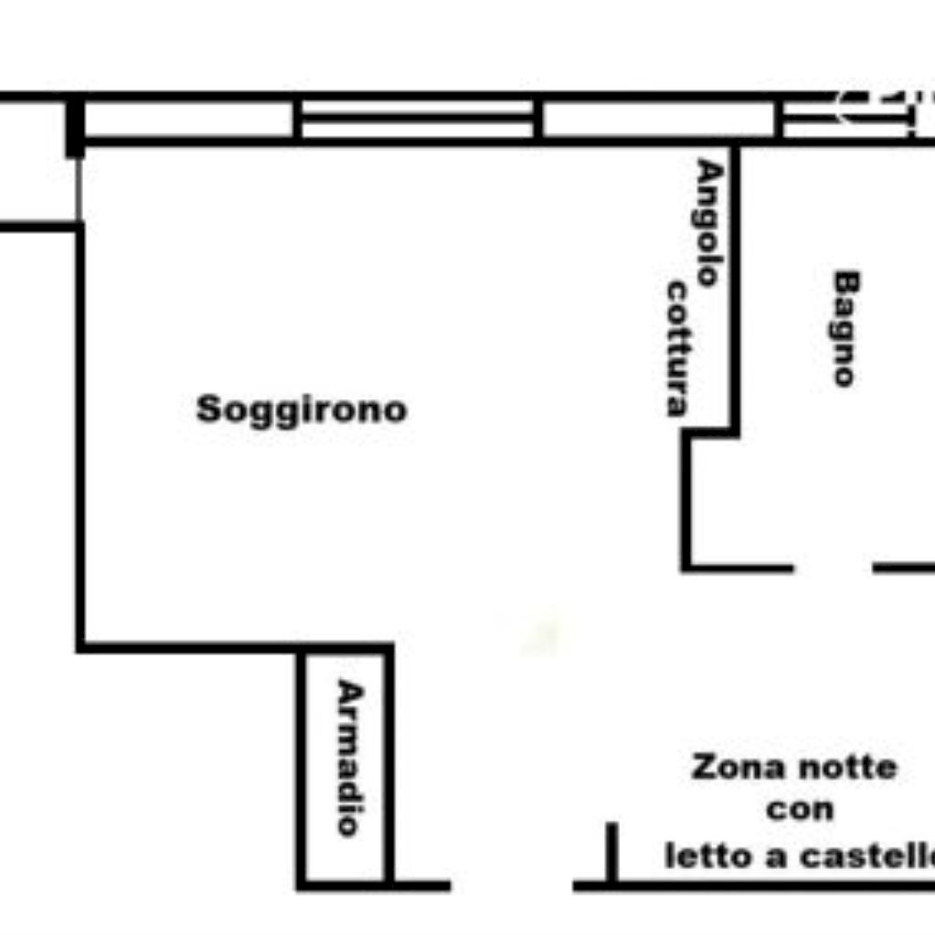 One-room apartment Via Melezet, 18, Bardonecchia - floor plans 1