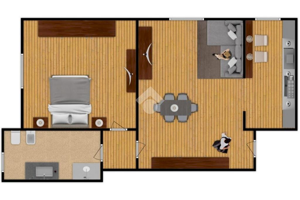 Two-room apartment Via Mincio, Rozzano - floor plans 1
