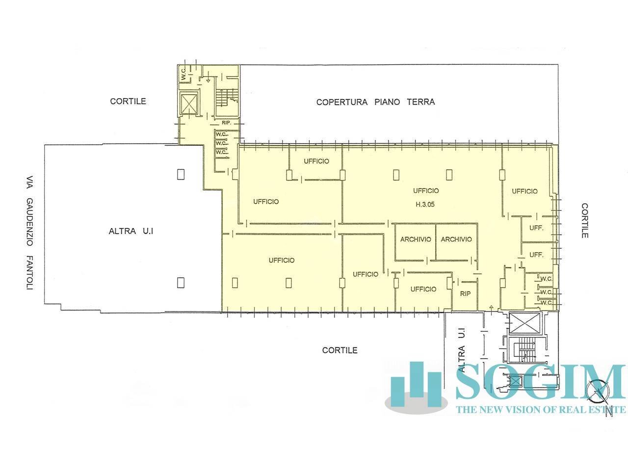 Foto 11 - Ufficio Via Fantoli
 
7, Milano - planimetria 1