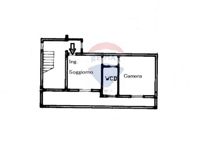 Pianta 2D - Bilocale Via Molara
 
60, Palermo - planimetria 1
