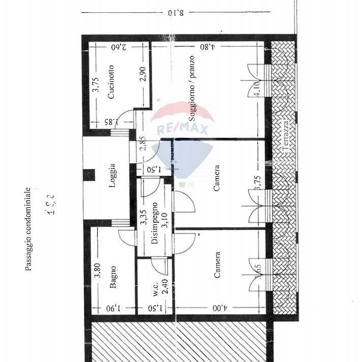 Pianta 2D - Four-room apartment Via dell'Artigianato
 
43, Montevarchi - floor plans 1