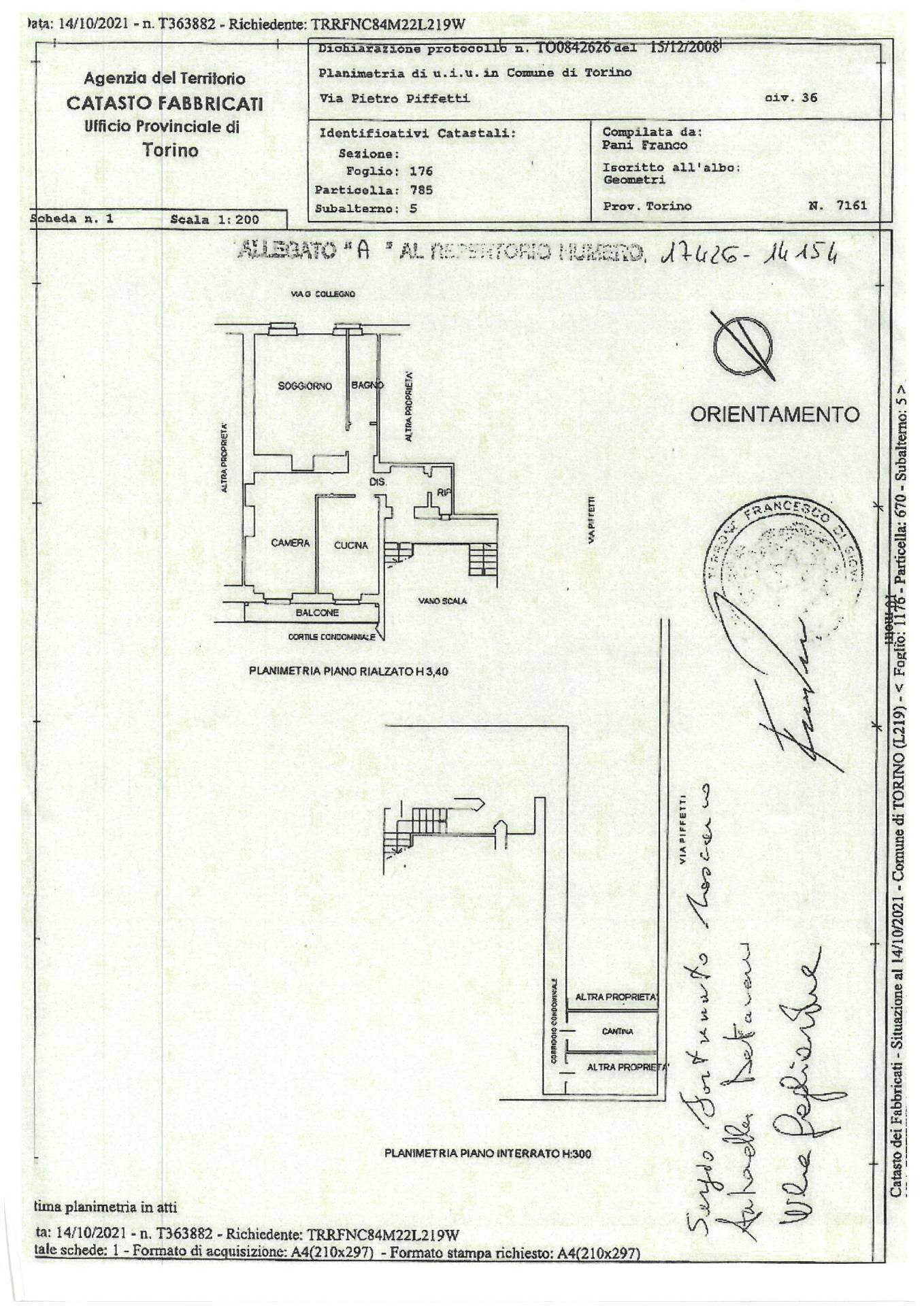 Foto 30 - Trilocale via Piffetti
 
36, Torino - planimetria 1