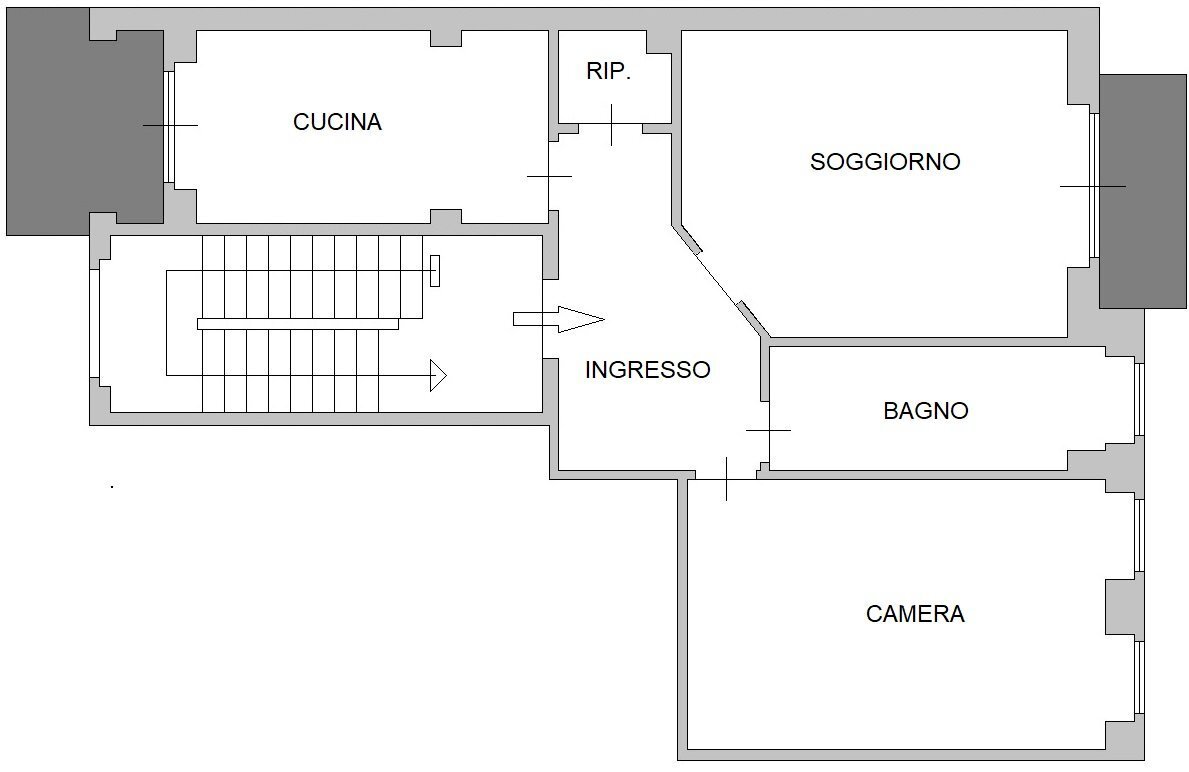 Three-room apartment via Roasio, 3, Torino (neighborhood Campidoglio) - floor plans 1