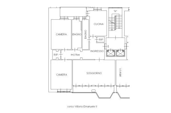 Trilocale corso Vittorio Emanuele II, 18, Torino (zona Centro) - planimetria 1