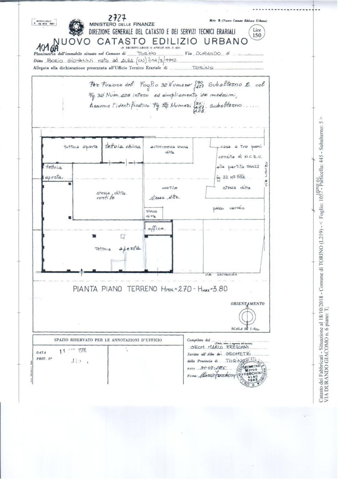 Warehouse via Giacomo Durando, 6, Torino - floor plans 1