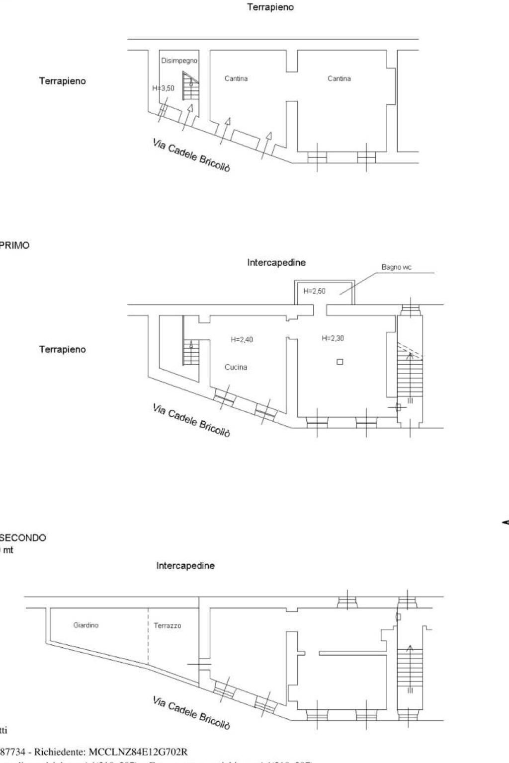 Independent house via Cadelè Bricollo, 68, Serra Riccò - floor plans 1
