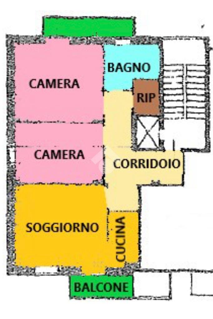 Three-room apartment Spalto Montebello, Castellazzo Bormida - floor plans 1