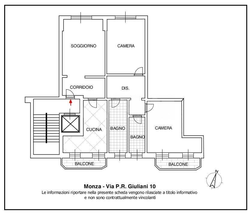 Foto 20 - Three-room apartment via Padre Reginaldo Giuliani
 
10, Monza - floor plans 1